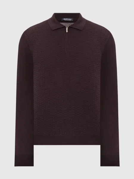 Шерстяное поло Bertolo Cashmere с принтом фиолетовое