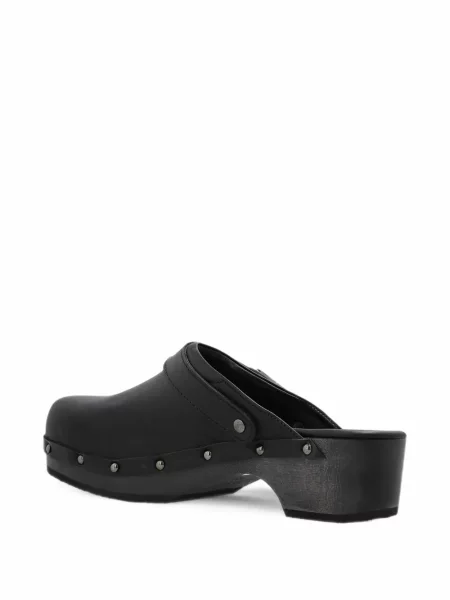 Papuci tip mules Scholl cu tepi negru