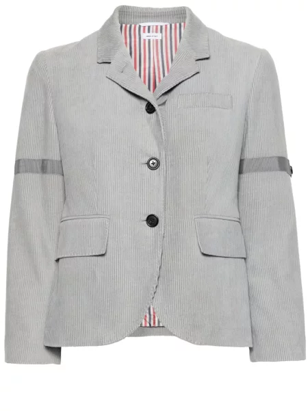 Sacou Thom Browne de catifea cord gri