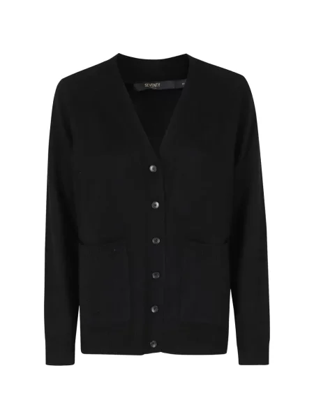 Cardigan Seventy cu decolteu în V negru