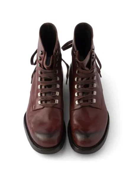 Botine Prada din piele maro