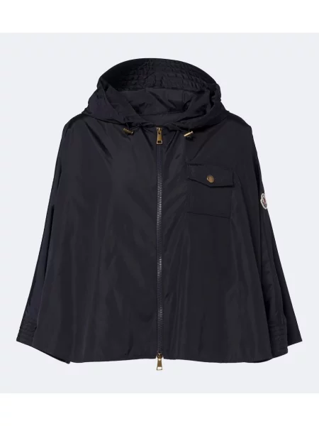 Geacă Moncler cu glugă albastru