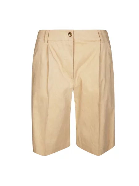 Bermudy Pinko ze stretchu beżowe