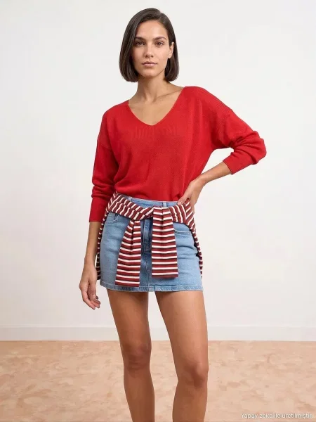 Dilvin Pulover Pullover' crvena
