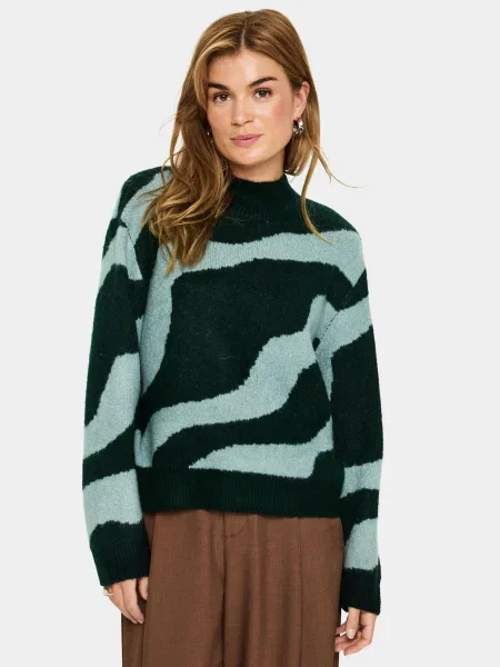 SAINT TROPEZ Pulover MallieSZ turcoaz / pin verde