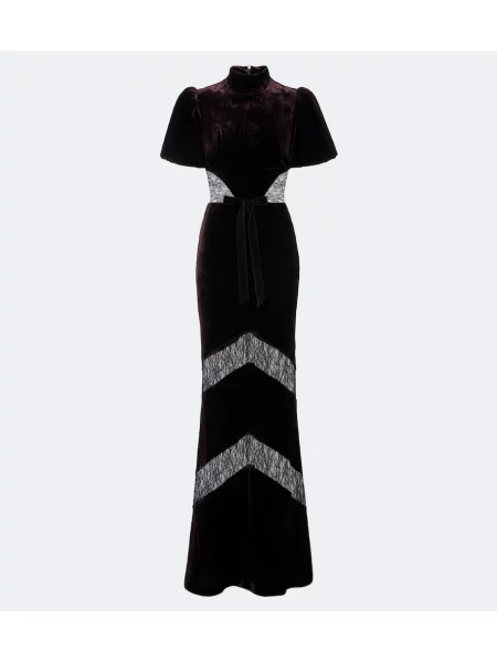 Rochie Rebecca Vallance de catifea maro