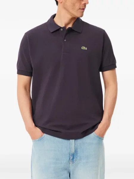 Tricou polo Lacoste cu autograf violet