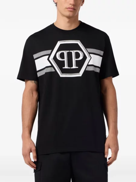 Tricou Philipp Plein cu imagine negru