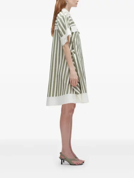 Rochie tip cămașă 3.1 Phillip Lim cu dungi de costum verde