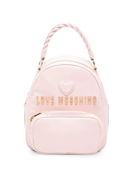 Σακίδιο πλάτης Love Moschino με μοτίβο καρδιά με αυτόγραφο ροζ