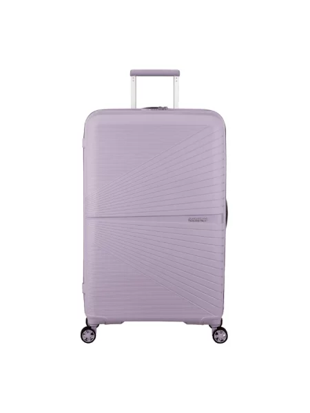 Lniana walizka American Tourister fioletowa