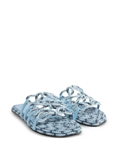 Sandale Loewe cu broderie albastru
