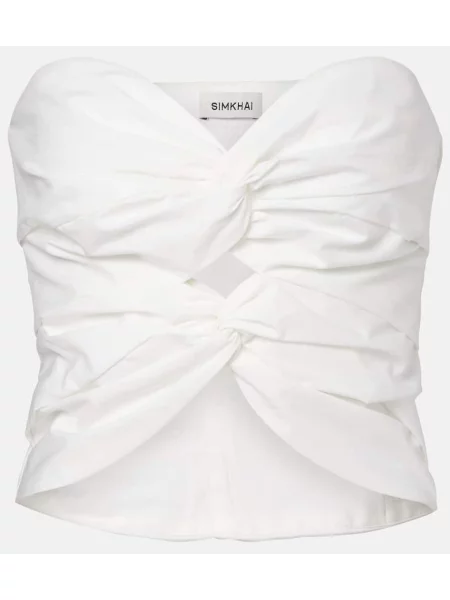 Elimina top Simkhai cu volane alb