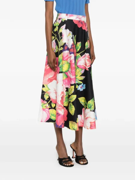 Fustă Moschino cu model floral negru