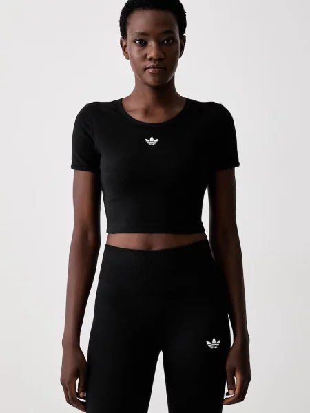 Oříznuté top Adidas Originals černý
