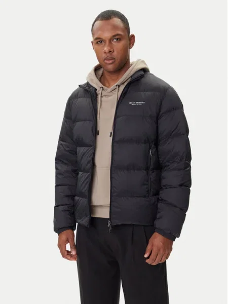 Armani Exchange Steppelt kabát fekete