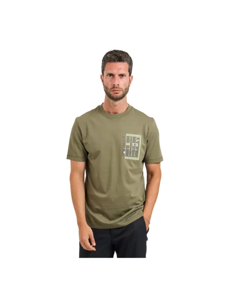 T-shirt o kroju z czystej bawełny zielona