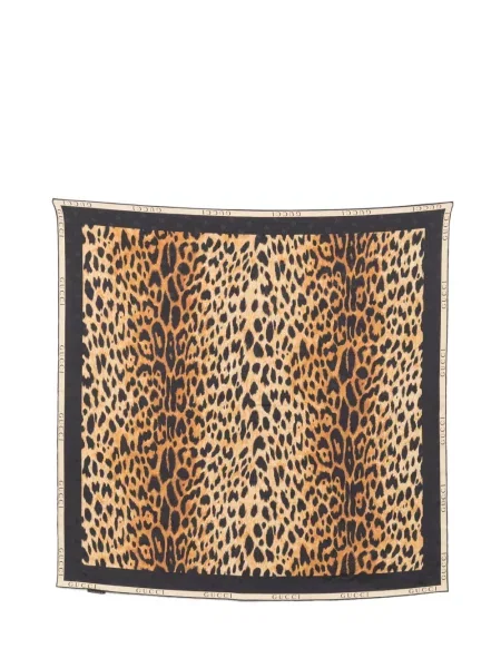 Fular Gucci cu imagine cu model leopard