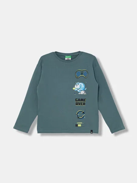 United Colors of Benetton tričko s dlhým rukávom zelená