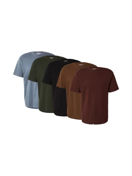 JACK & JONES Tricou maro / gri / gri amestecat / verde închis negru