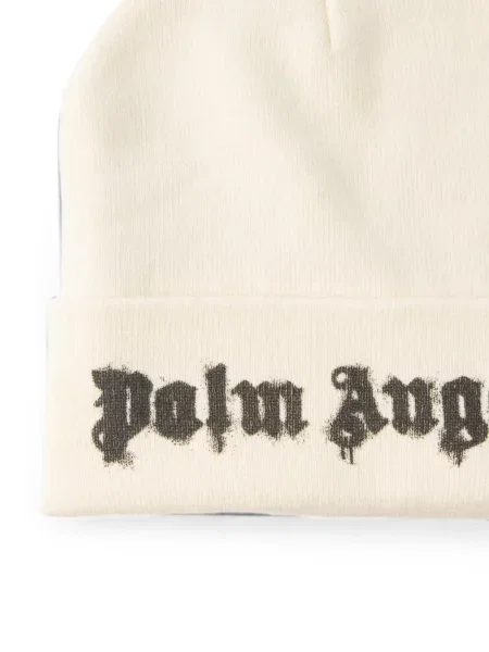 Căciulă Palm Angels cu autograf alb