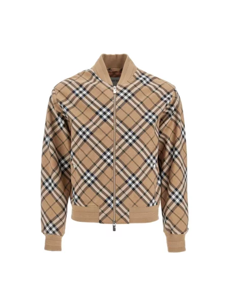 Kurtka bomber Burberry w kratę beżowy