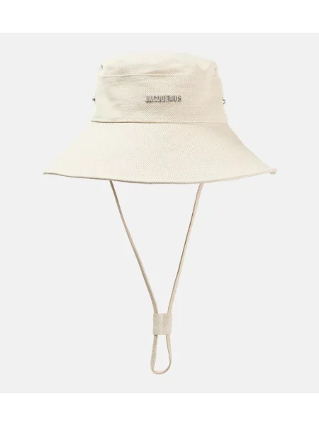 Laneni šešir Jacquemus bijela