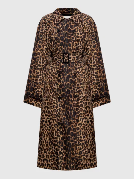 Тренч в леопардовий принт Saint Laurent коричневий