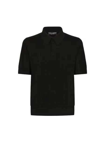 Koszulka polo Dolce And Gabbana żakardowa czarna