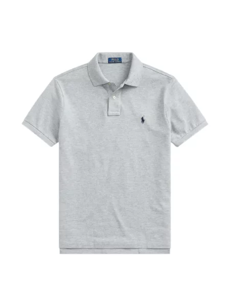 Dzianinowe polo Polo Ralph Lauren z siateczki szare