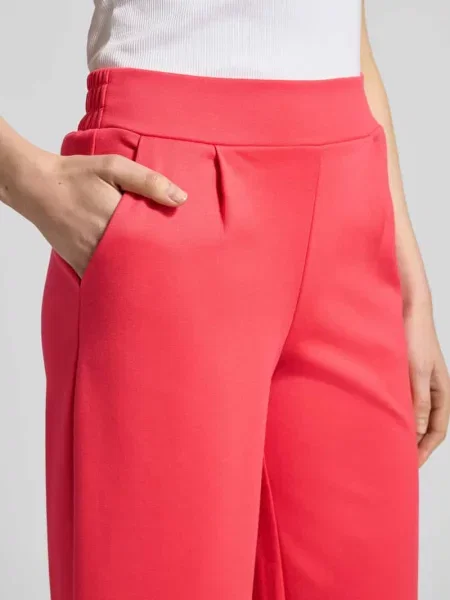 Spodnie o kroju wide fit z elastycznym pasem Model Kate' Ichi różowe