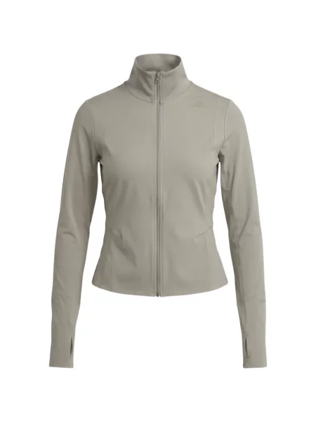 Koszulka Adidas z zamkiem błyskawicznym do połowy bez rękawów skórzana brązowa