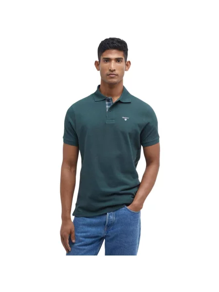 Tricou Barbour în carouri verde
