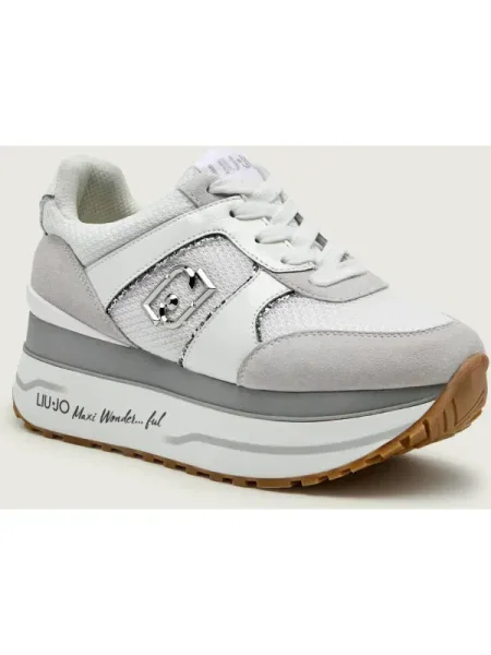 Liu Jo Sneakers MAXI WONDER 02 SNEAKE | piele întoarsă alb