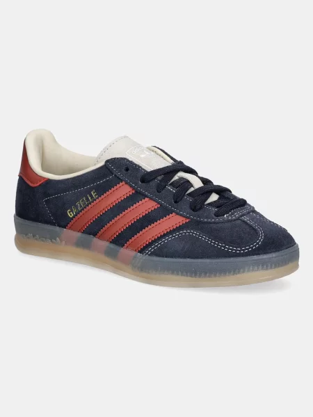 Велурени маратонки adidas Originals Gazelle Indoor тъмносиньо