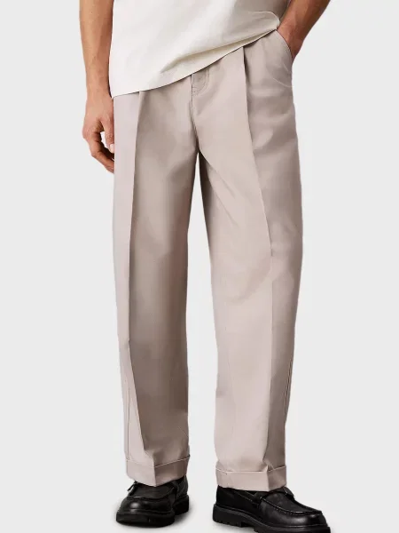 Штани Calvin Klein Jeans бежеві