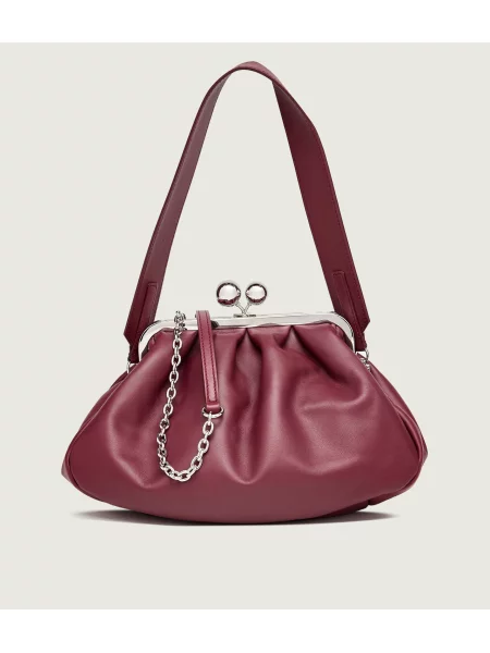 Weekend MaxMara De piele geantă pe umăr Cubico Pasticcino