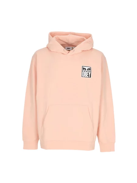 Bluza z kapturem Obey z kapturem różowa