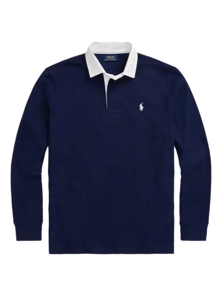Polo Polo Ralph Lauren cu broderie de in cu talie înaltă albastru