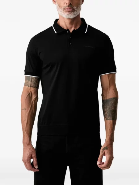 Tricou polo Karl Lagerfeld cu imagine negru