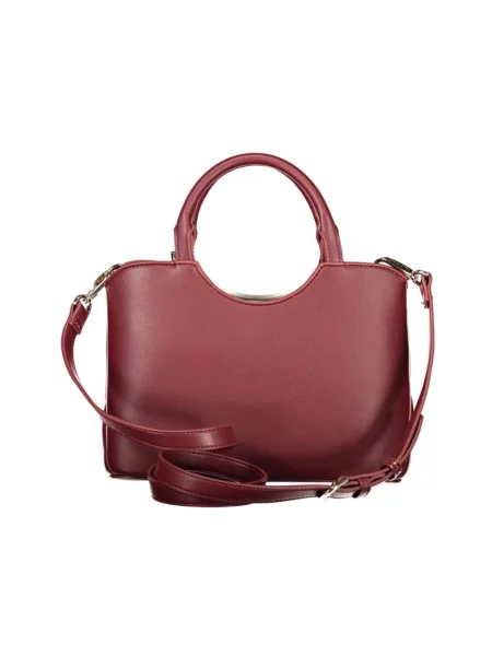 Lniana torebka Valentino Bags biznesowa czerwona