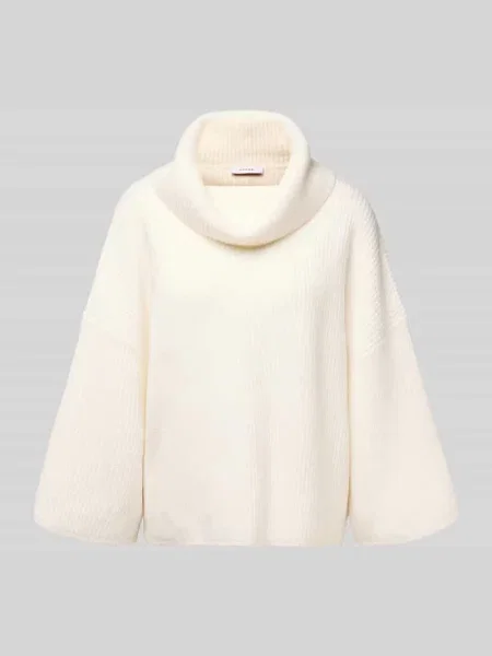 Sweter z dzianiny z golfem Comma biały