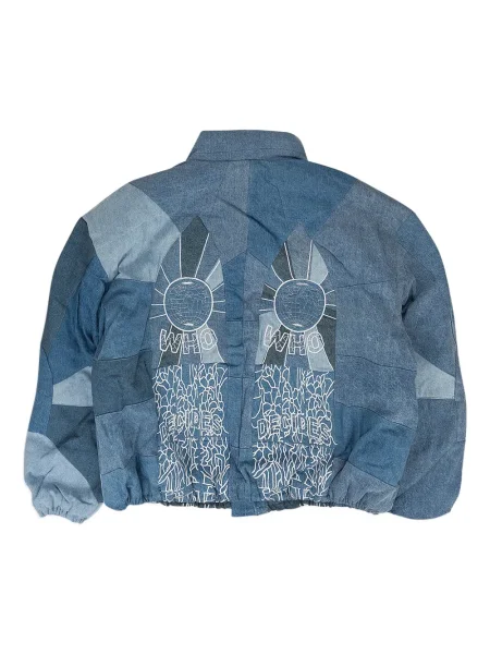 Geacă bomber Who Decides War cu broderie albastru