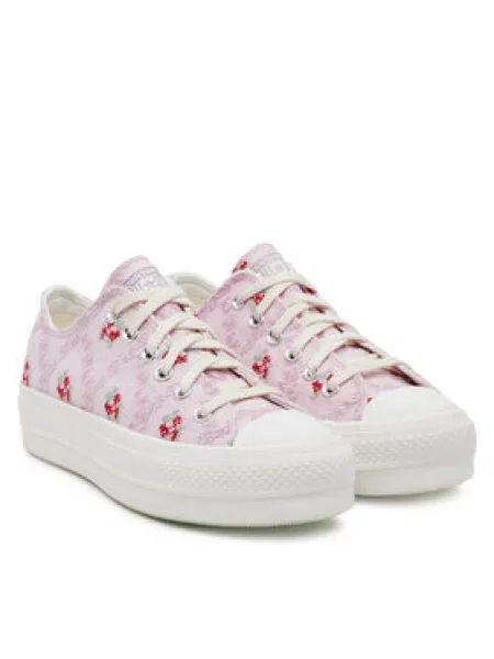 Converse Plátěnky Chuck Taylor All Star Lift Platform Rose Cross Stitch růžová