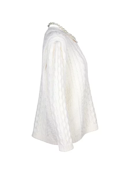 Pulover Simone Rocha cu perle tricotate alb