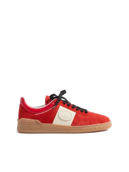 Lniane sneakersy Valentino Garavani czerwone