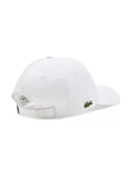 Lacoste czapka z daszkiem gładka biały