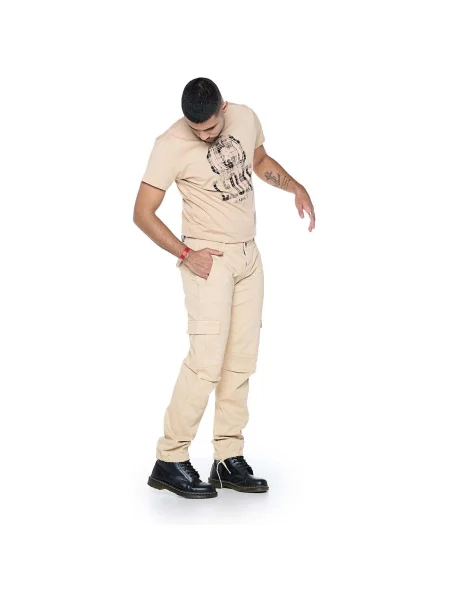 Pantaloni cargo Leone 1947 galben