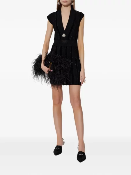 Rochie Balmain cu decolteu în V de costum negru