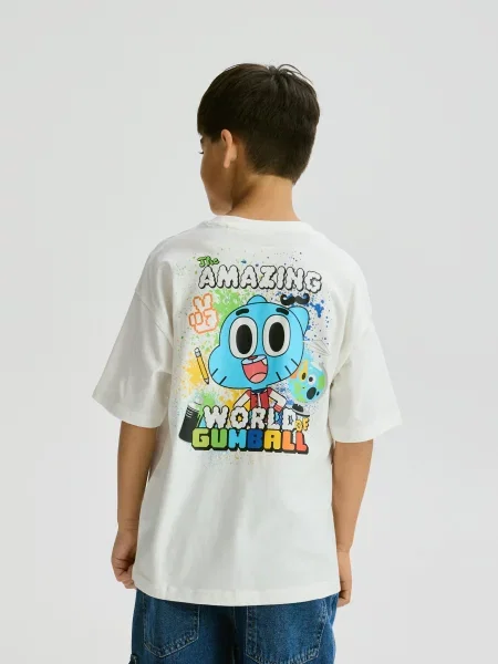 Reserved Футболка The Amazing World of Gumball кремовий 